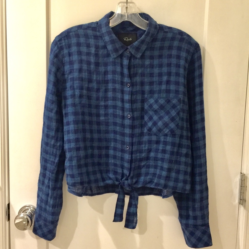 Rails cropped top with tie front